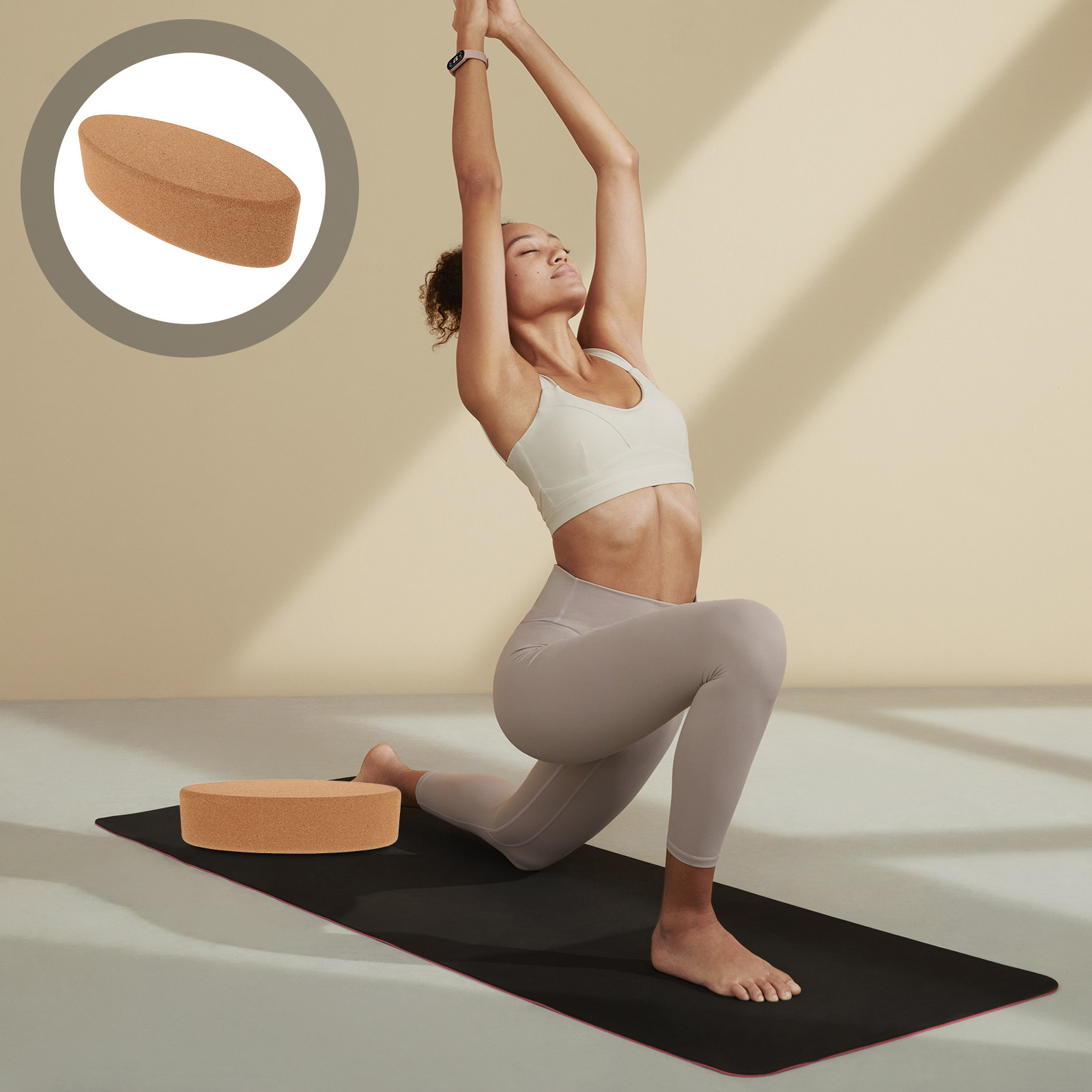 Yoga Block Cork - 코르크 요가 브릭 타원형 블록 -